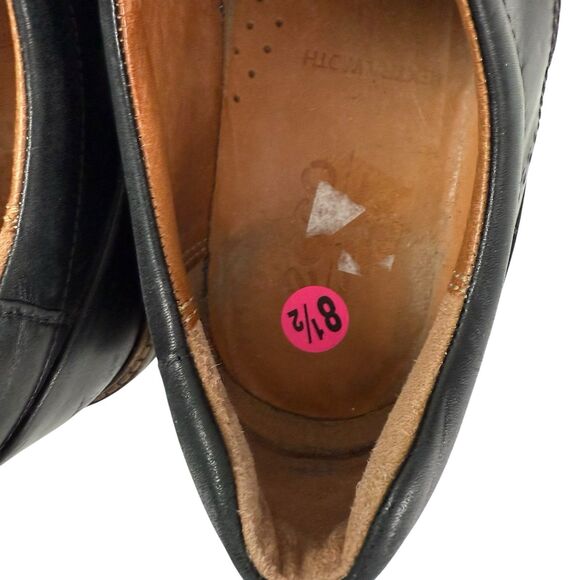 Ecco Holton Apron Toe Tie Oxford Shoes Men EU 42 US 8 Black Leather Dress Lace